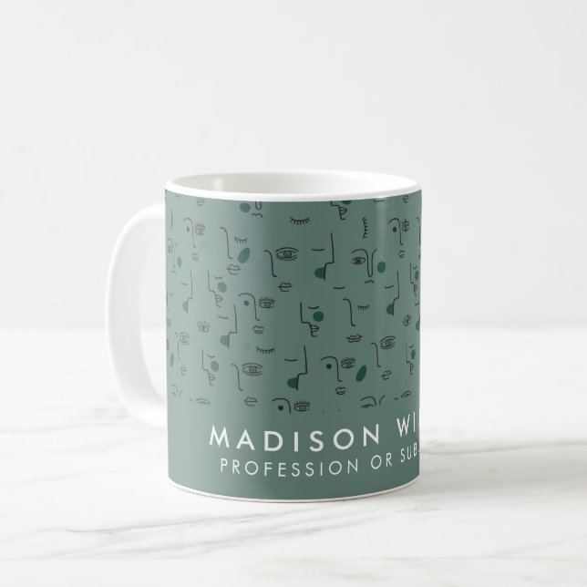 Minimalist Custom Name Personalized Coffee Mug (Front Left)
