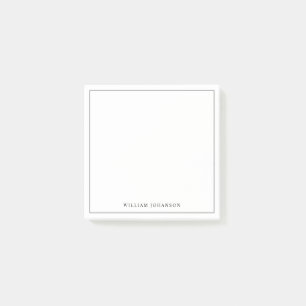 Minimalist Custom Name Professional Modern White Post-it Notes