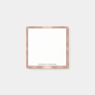 Minimalist Custom Name Professional Rose Gold Post-it Notes