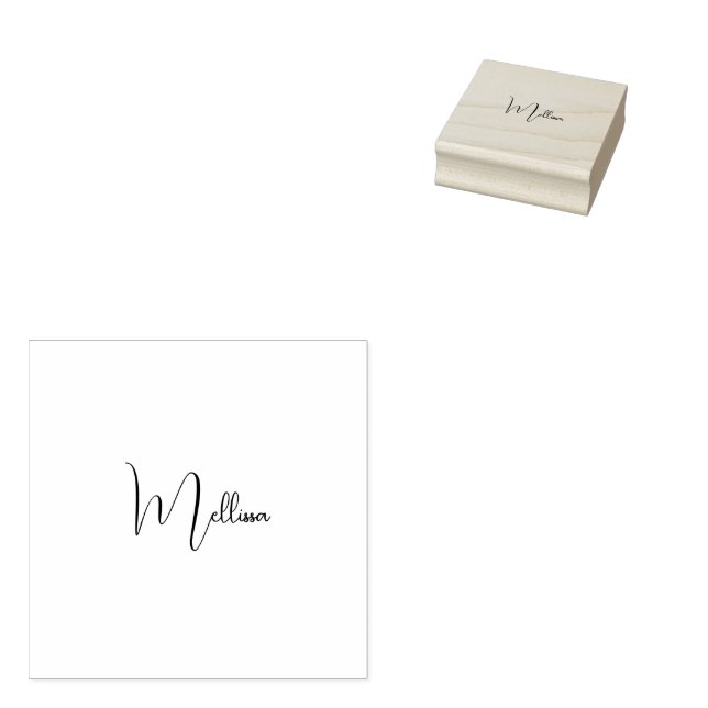 Minimalist custom name  rubber stamp (Stamped)