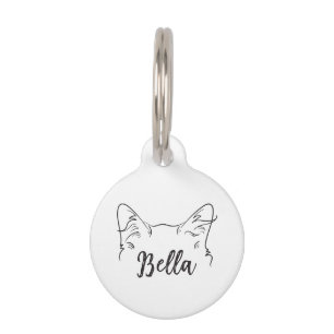 Minimalist Custom Name Somali Cat Pet ID Tag
