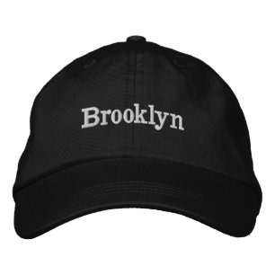 Minimalist Custom name text black white Embroidered Baseball Cap