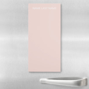 Minimalist Custom name text blush pink white Magnetic Notepad