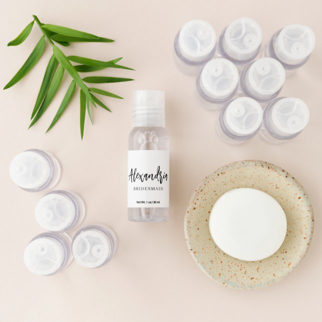 Minimalist Custom Name Wedding Party Bridesmaid Hand Sanitizer (Laydown)