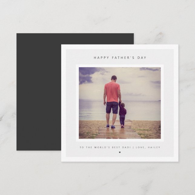 Minimalist Custom Photo Father's Day Modern Card (Front/Back)