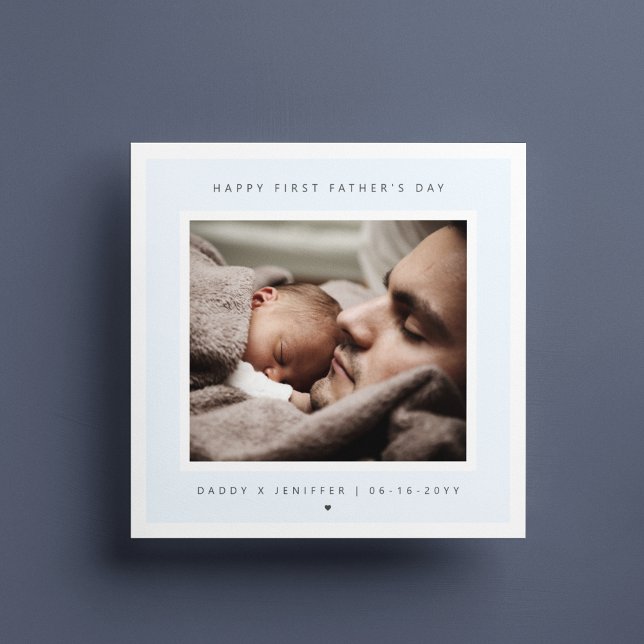 Minimalist Custom Photo First Father's Day Modern Card (Creator Uploaded)