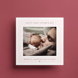 Minimalist Custom Photo First Father's Day Modern Card
