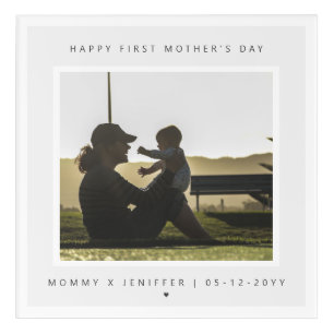 Minimalist Custom Photo First Mother's Day Modern Acrylic Print