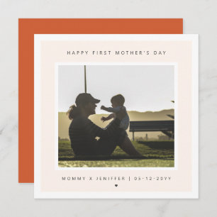 Minimalist Custom Photo First Mother's Day Modern Card