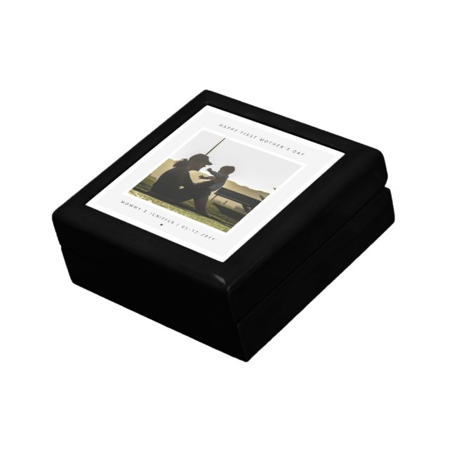 Minimalist Custom Photo First Mother's Day Modern Gift Box (Side)