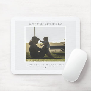 Minimalist Custom Photo First Mother's Day Modern Mouse Pad