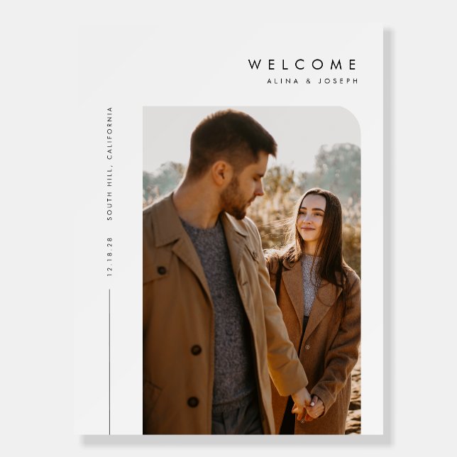 Minimalist Custom Photo Wedding Welcome Foam Board (Front)