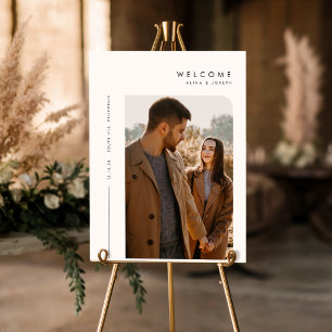 Minimalist Custom Photo Wedding Welcome Foam Board