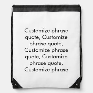 Minimalist custom phrase quote monogram elegant drawstring bag