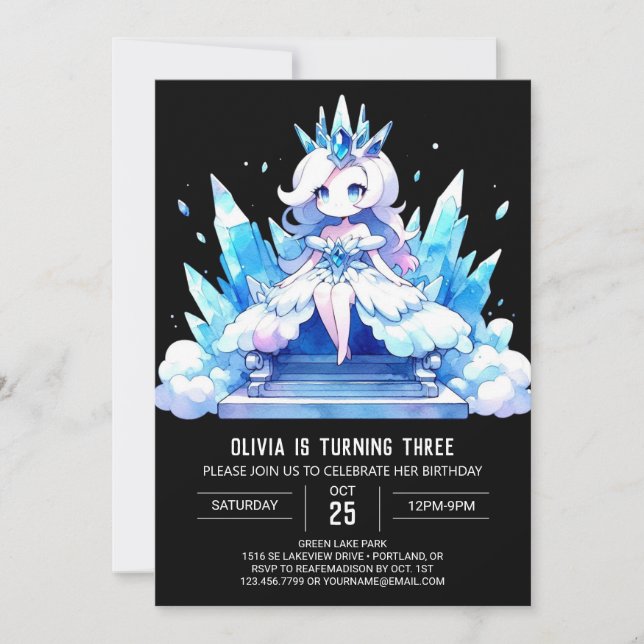 Minimalist Custom Princess Birthday Invitation (Front)