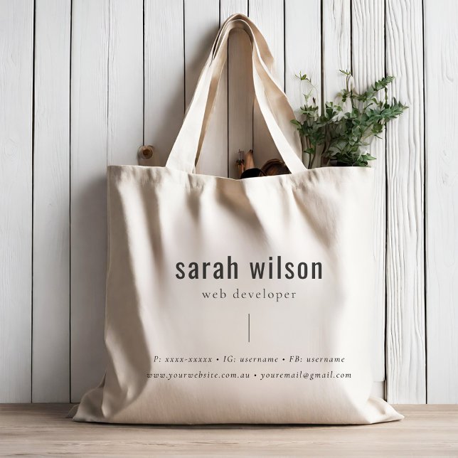 Minimalist Custom Promotional Business Company Tote Bag (Creator Uploaded)