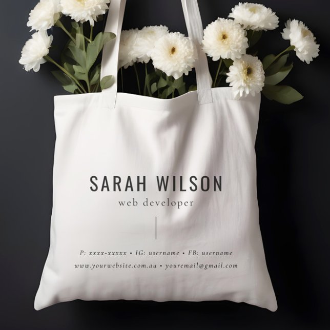 Minimalist Custom Promotional Business Company Tote Bag (Creator Uploaded)