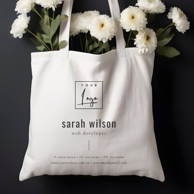Minimalist Custom Promotional Business Logo Tote Bag (Creator Uploaded)