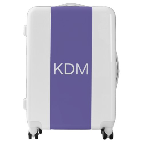 Minimalist Custom Purple Monogram Initials Luggage