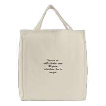 Minimalist custom quote embroidered bag