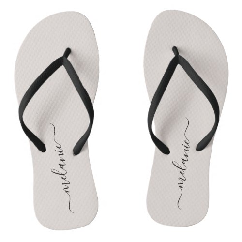 Minimalist Custom Script Name Flip Flops