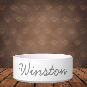 Minimalist Custom Script Pet Name Bowl
