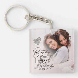 Minimalist  Custom Sister-In-Law Birthday Gifts Keychain