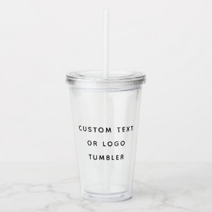 Minimalist Custom Text Or Logo Acrylic Tumbler