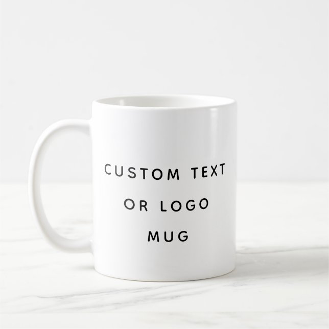 Minimalist Custom Text Or Logo Mug (Left)