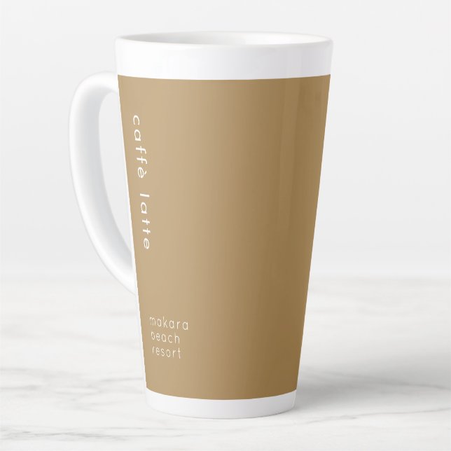 Minimalist Custom Text Tall Latte Mug (Left Angle)