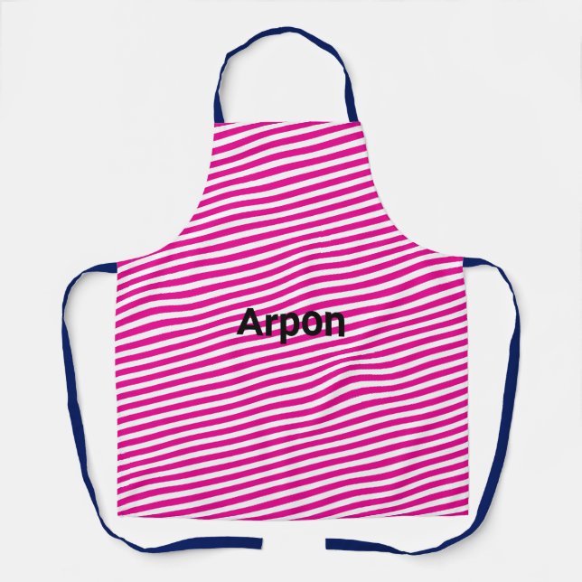 Minimalist Custom Text White Apron - Modern Person (Front)