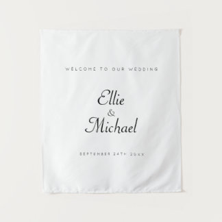 Minimalist Custom Wedding Welcome Tapestry