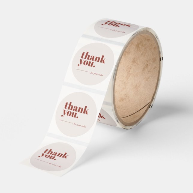 Minimalist Customer Thank You Round Sticker Roll (Roll)