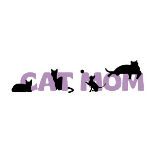 Minimalist Customizable Cat Mom Text Shadow Image T-Shirt