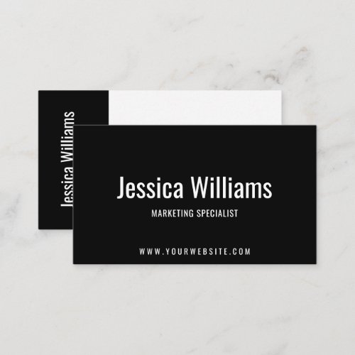 Minimalist Customizable Professional Black Business Card