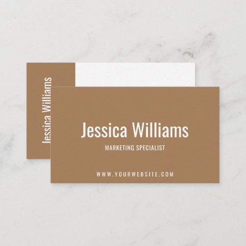 Minimalist Customizable Professional Brown Business Card