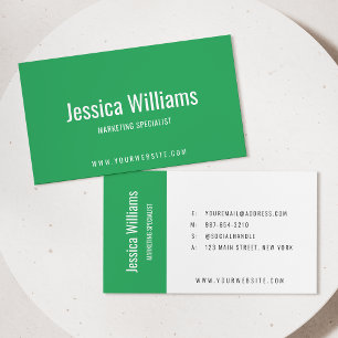 Minimalist Customizable Professional Green Business Card