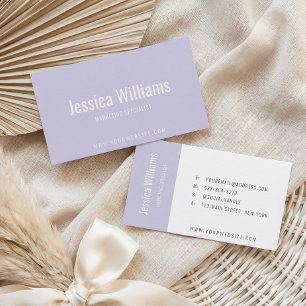 Minimalist Customizable Professional Lavender Business Card