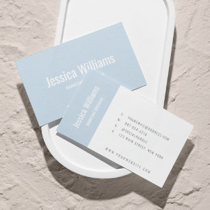 Minimalist Customizable Professional Light Blue Business Card