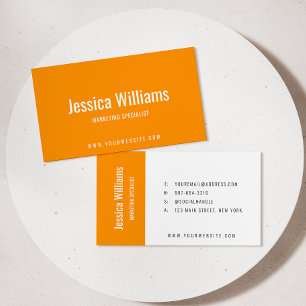 Minimalist Customizable Professional Orange Business Card