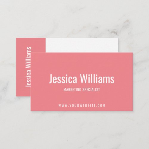 Minimalist Customizable Professional Pink Business Card