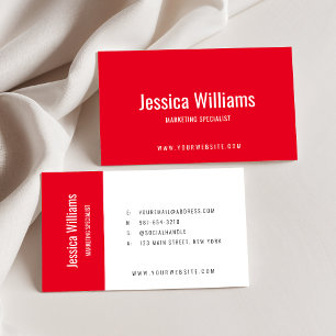 Minimalist Customizable Professional Red Business Card