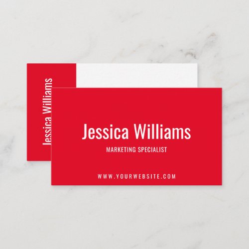 Minimalist Customizable Professional Red Business Card