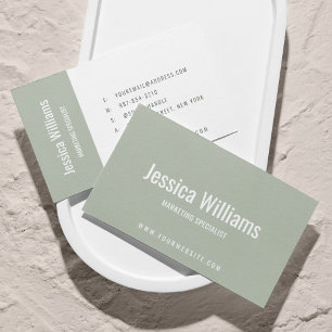 Minimalist Customizable Professional Sage Green Business Card