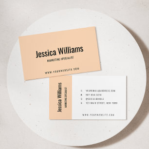 Minimalist Customizable Professional Soft Peach Business Card