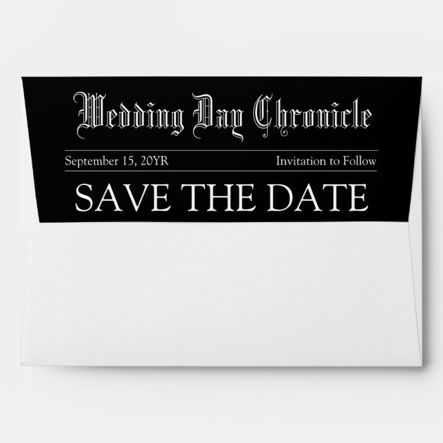 Minimalist Customizable Unique Script Wedding Mail Envelope (Back (Top Flap))
