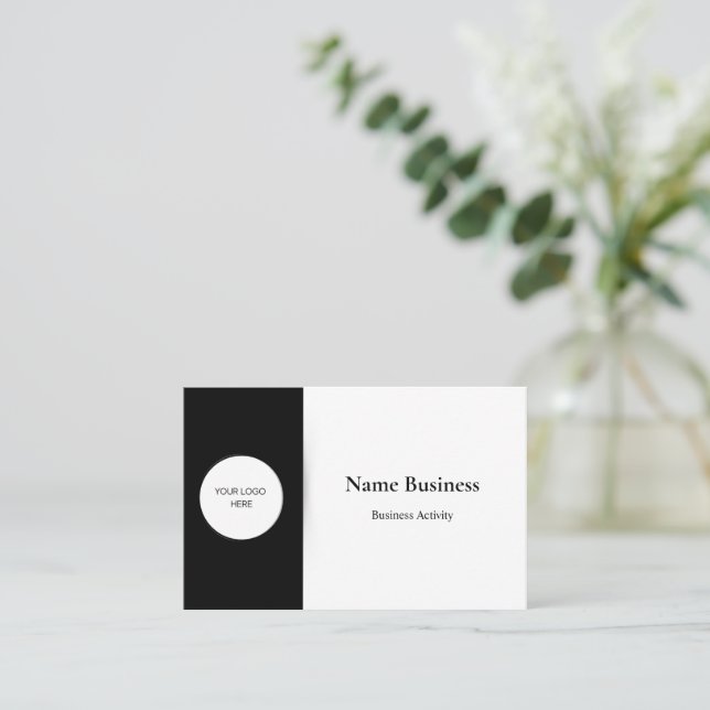 Minimalist Customization: Black and White  Business Card (Standing Front)
