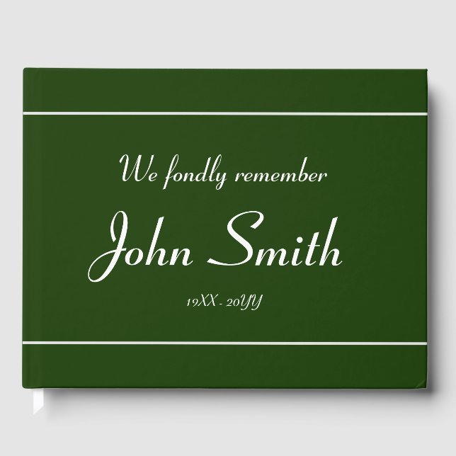 Minimalist, Customized Sympathy Guestbook (Front)