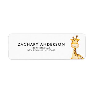 Minimalist Cute Baby Giraffe Kids Personalized Lab Label