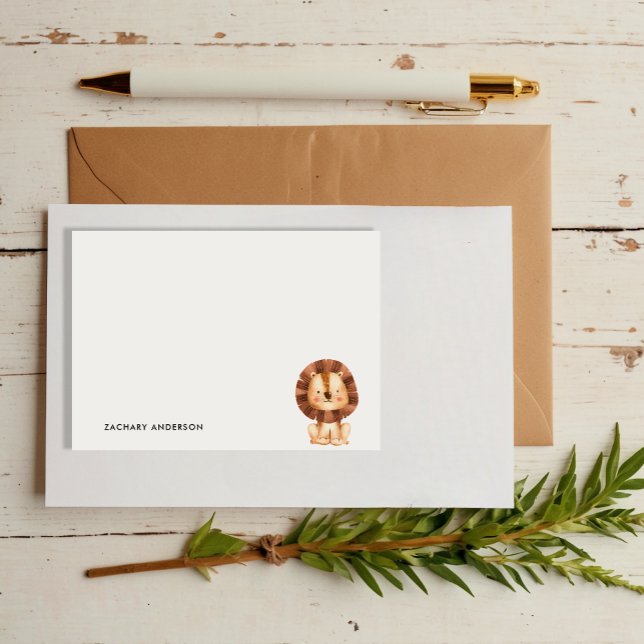 Minimalist Cute Baby Lion Kids Personalized Post-it Notes (Creator Uploaded)